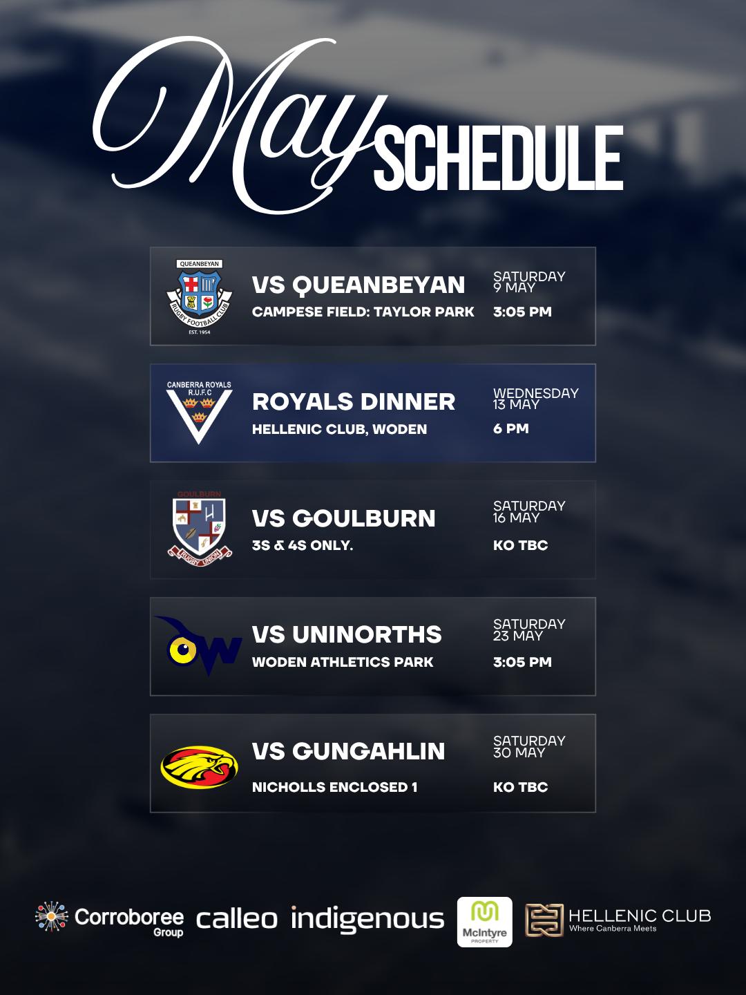 May Schedule