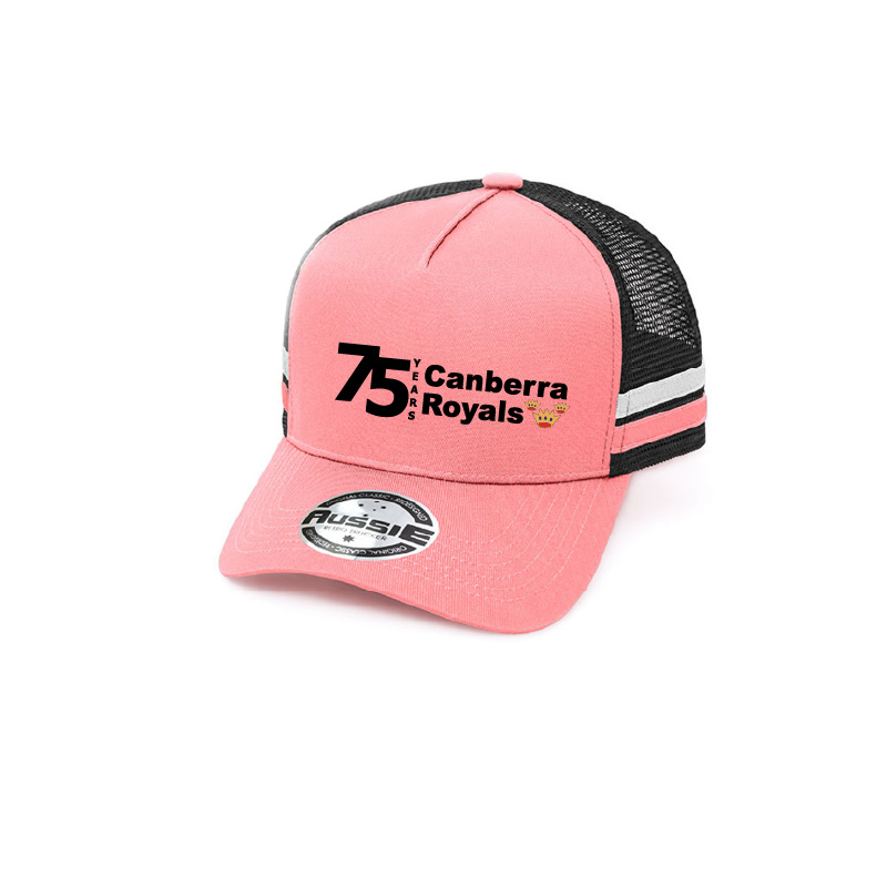 75th anniversary trucker cap pink